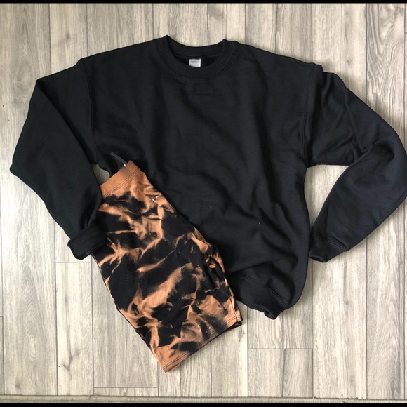 NEW Black Bleached biker shorts S-3X - Picture 2 of 5